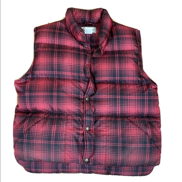 L.L. Bean Other - L.L Bean Vintage Mens Goose Down Plaid Puffer Vest